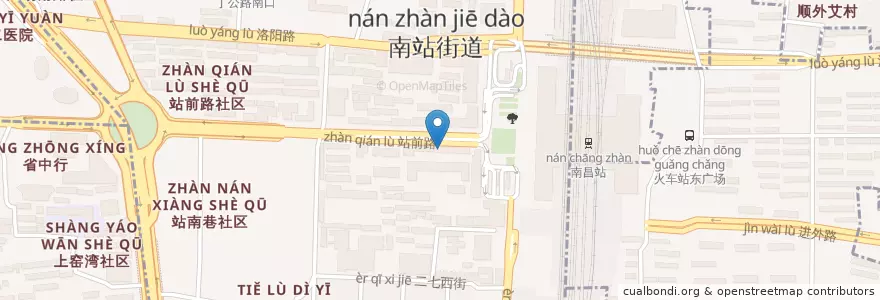 Mapa de ubicacion de 南昌铁路局 en 중국, 장시성, 난창시, 西湖区, 南站街道.