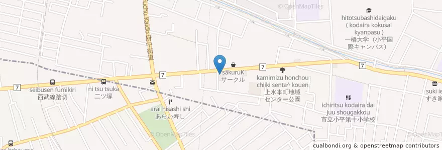 Mapa de ubicacion de ハックドラッグ en Japonya, 東京都, 国分寺市, 小平市.