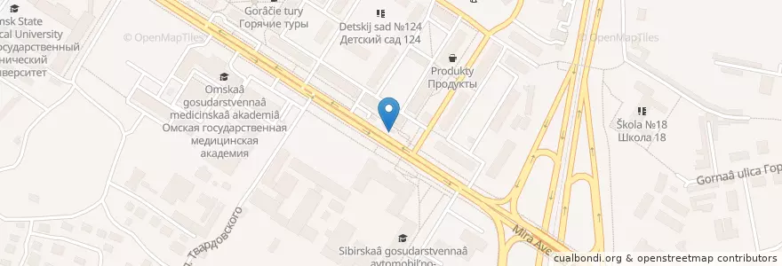Mapa de ubicacion de Инмарко en Rusia, Distrito Federal De Siberia, Omsk, Омский Район, Городской Округ Омск.