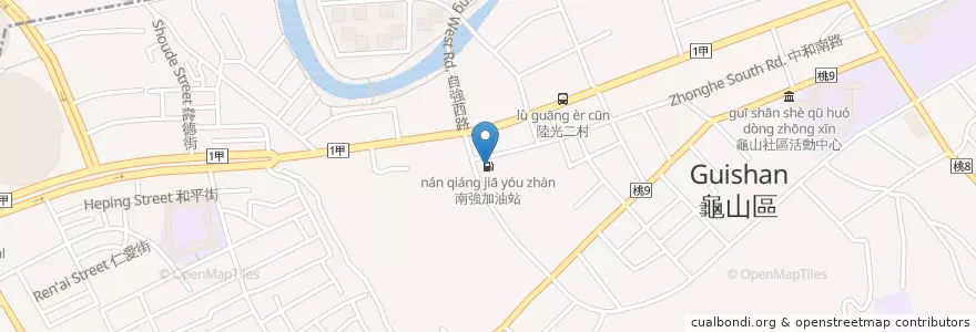 Mapa de ubicacion de 南強加油站 en Taiwan, Taoyuan, Guishan District.