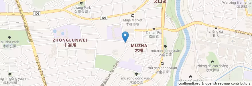 Mapa de ubicacion de 南山小吃 en Taiwan, 新北市, Taipei, 文山區.