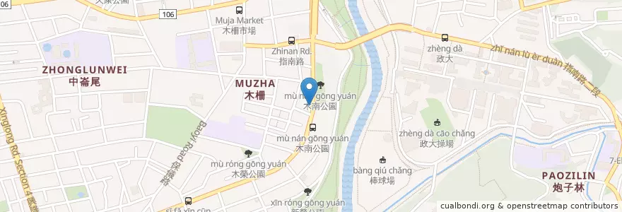 Mapa de ubicacion de 松町和風小舖 en Taiwan, New Taipei, Taipei, Wenshan District.