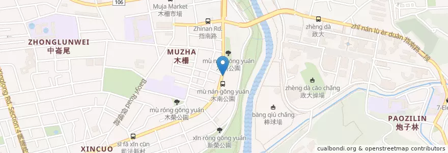 Mapa de ubicacion de 北平餡餅粥 en 臺灣, 新北市, 臺北市, 文山區.