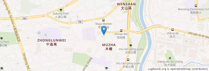 Mapa de ubicacion de 逢玉冰菓室 en Tayvan, 新北市, Taipei, 文山區.