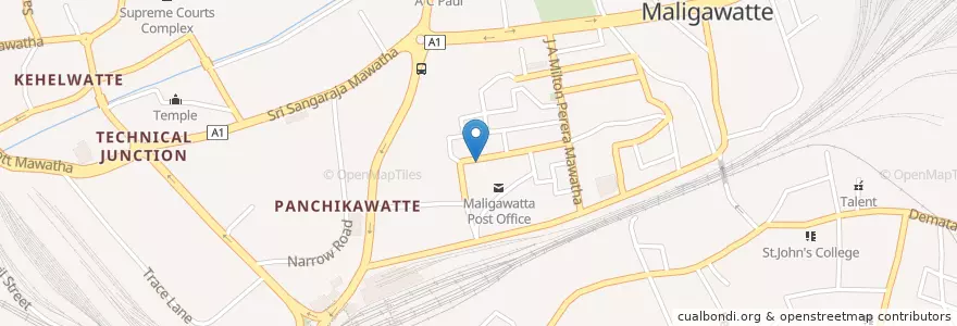 Mapa de ubicacion de Sampath ATM en 스리랑카, බස්නාහිර පළාත, කොළඹ දිස්ත්‍රික්කය, 콜롬보.