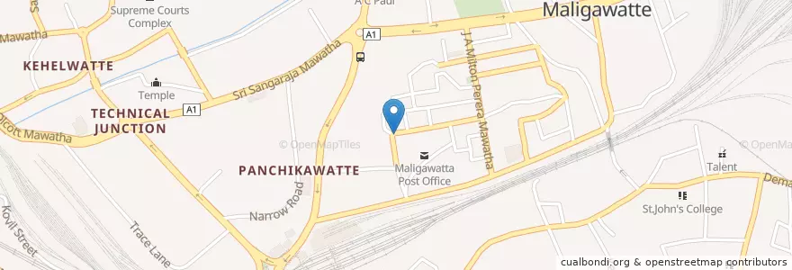 Mapa de ubicacion de BOC ATM en Seri-Lanca, බස්නාහිර පළාත, කොළඹ දිස්ත්‍රික්කය, Colombo.