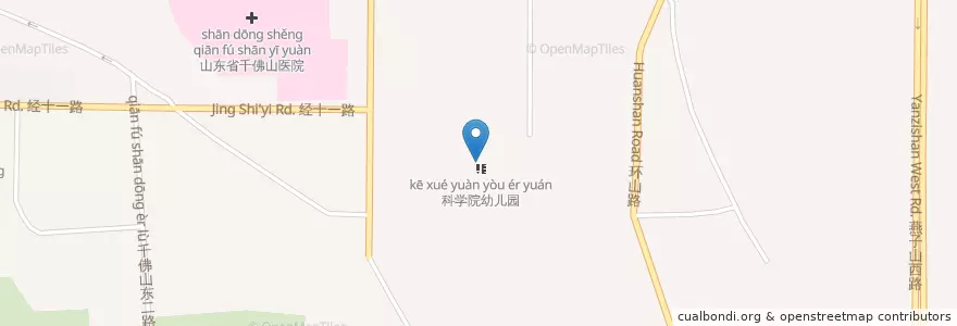 Mapa de ubicacion de 科学院幼儿园 en China, Shandong, 济南市, 历下区, 文化东路街道.
