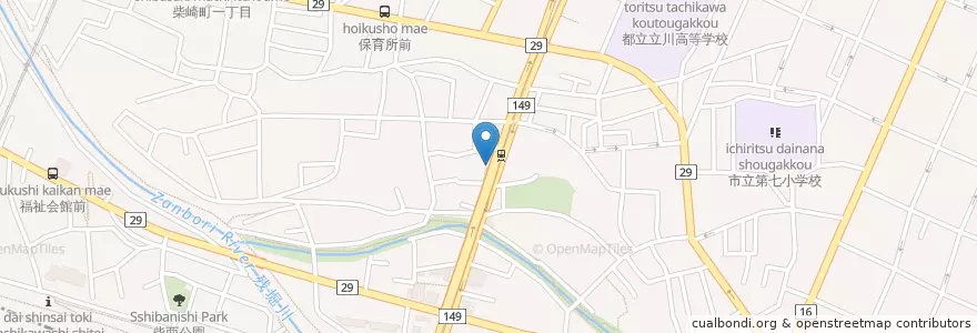 Mapa de ubicacion de 路上自転車仮置場 en 日本, 東京都, 立川市.