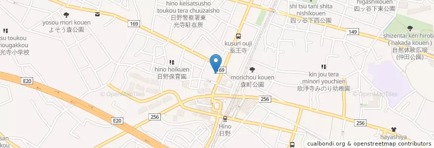 Mapa de ubicacion de SPT en Japon, Tokyo, 日野市.