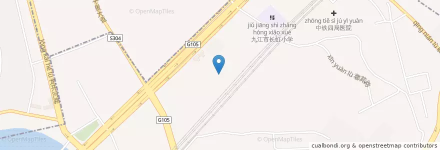 Mapa de ubicacion de 浔阳区 (Xunyang) en Chine, Jiangxi, Jiujiang, 濂溪区 (Lianxi), 十里街道.