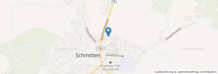 Mapa de ubicacion de Kita Blau en Schweiz, Freiburg, Sensebezirk, Schmitten (Fr).