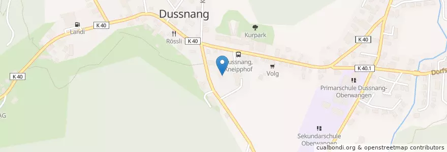 Mapa de ubicacion de Kindergarten Dussnang en Suíça, Thurgau, Bezirk Münchwilen, Fischingen.
