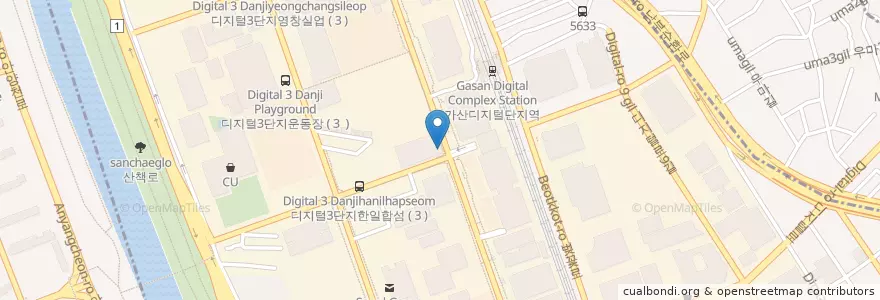 Mapa de ubicacion de 맥도날드 en Coreia Do Sul, Seul, 금천구, 가산동.
