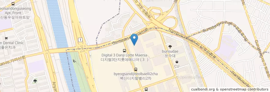 Mapa de ubicacion de 영동손칼국수 en 대한민국, 서울.
