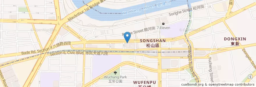Mapa de ubicacion de 國泰世華商業銀行 en Taiwan, 新北市, Taipei, 松山區.
