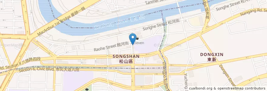 Mapa de ubicacion de 祈福鐘 en Taiwán, Nuevo Taipéi, Taipéi, 松山區.