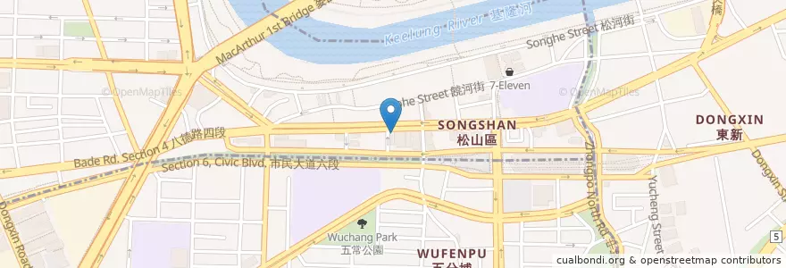Mapa de ubicacion de Hua Nan Commercial Bank en Taiwan, New Taipei, Taipei, Songshan District.
