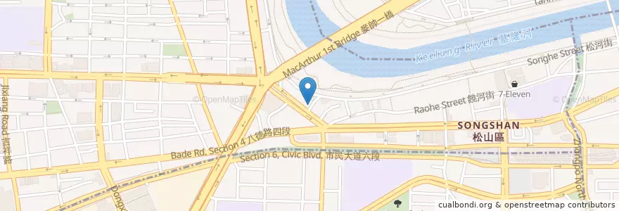 Mapa de ubicacion de 六媽臭臭鍋 en 臺灣, 新北市, 臺北市, 松山區.