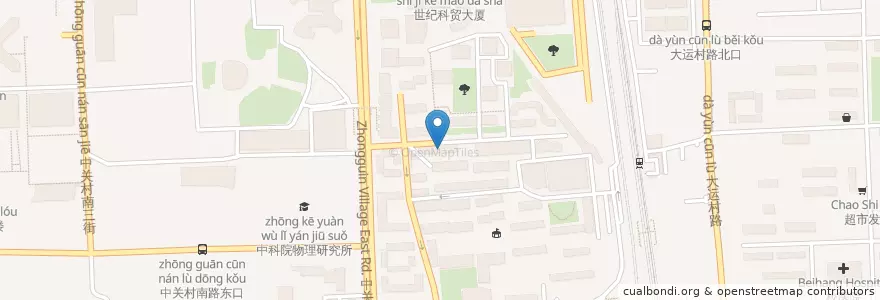 Mapa de ubicacion de 中国科学院大学中关村校区 en China, Peking, Hebei, 海淀区.