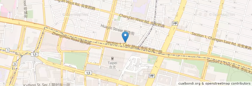Mapa de ubicacion de 京站汽機車停車場 en Taiwan, 新北市, Taipé.