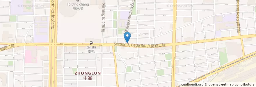 Mapa de ubicacion de 摩斯漢堡八德店 en Tayvan, 新北市, Taipei, 松山區.