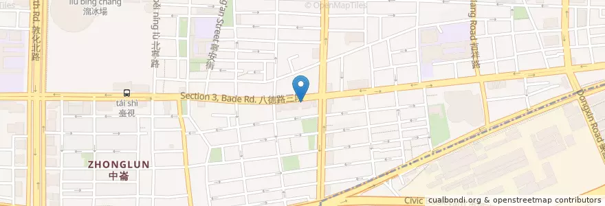 Mapa de ubicacion de 明星咖啡館 en تايوان, تايبيه الجديدة, تايبيه, 松山區.