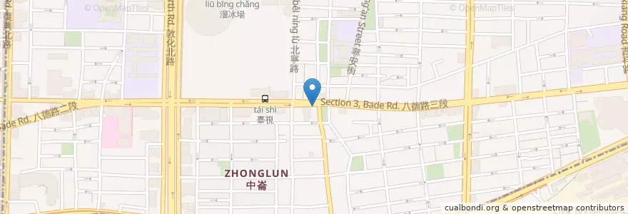 Mapa de ubicacion de 老虎醬溫州大餛飩 en Taiwán, Nuevo Taipéi, Taipéi, 松山區.
