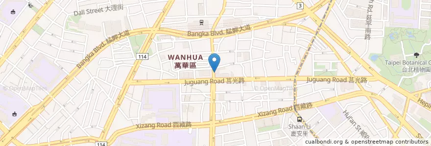 Mapa de ubicacion de 義窩風Pasta en 臺灣, 新北市, 臺北市, 萬華區.