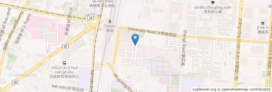 Mapa de ubicacion de 鮮茶道 en Taiwan, Tainan, 東區.