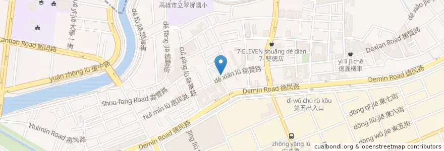 Mapa de ubicacion de 50元pizza en 타이완, 가오슝시, 난쯔구.