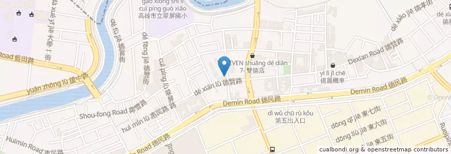 Mapa de ubicacion de 劉媽媽炸雞店 en 타이완, 가오슝시, 난쯔구.