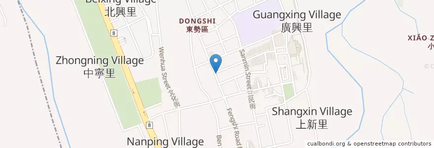 Mapa de ubicacion de 萬泰商業銀行ATM en 台湾, 台中市, 東勢区.