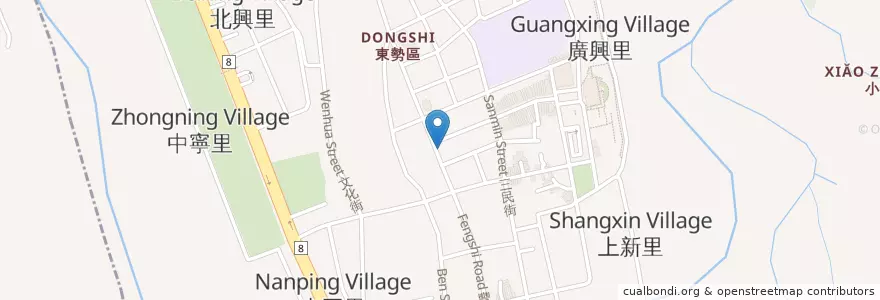 Mapa de ubicacion de 彰化商業銀行 en Taiwan, Taichung, Distretto Di Dongshi.