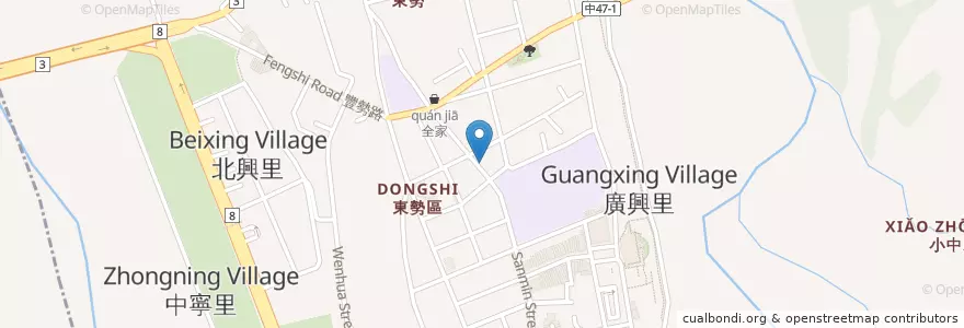 Mapa de ubicacion de 華南商業銀行 en Тайвань, Тайчжун, 東勢區.