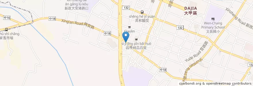 Mapa de ubicacion de 料理盒子 en 台湾, 台中市, 大甲区.