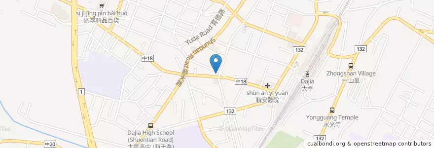 Mapa de ubicacion de 85度C en 臺灣, 臺中市, 大甲區.