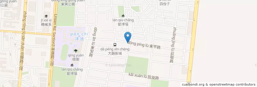Mapa de ubicacion de 元之氣早午餐店 en 台湾, 台南市, 東区.