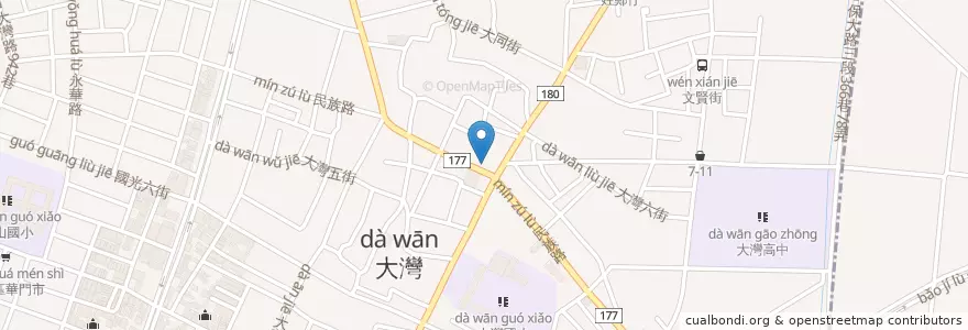 Mapa de ubicacion de 阿麗阿珍花生糖 en 타이완, 타이난 시, 융캉구.