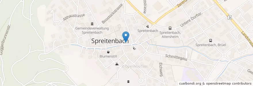 Mapa de ubicacion de Restaurant Central en Schweiz/Suisse/Svizzera/Svizra, Aargau, Bezirk Baden, Spreitenbach.