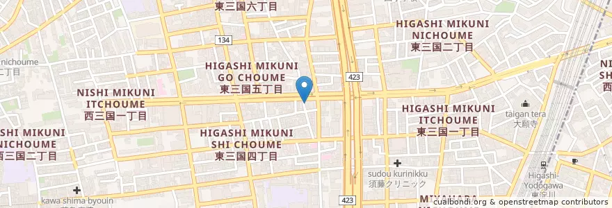 Mapa de ubicacion de 甚九郎 en Japan, Osaka Prefecture, Osaka, Yodogawa Ward.