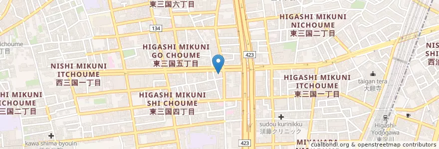 Mapa de ubicacion de とん平 en Japan, 大阪府, Osaka, 淀川区.