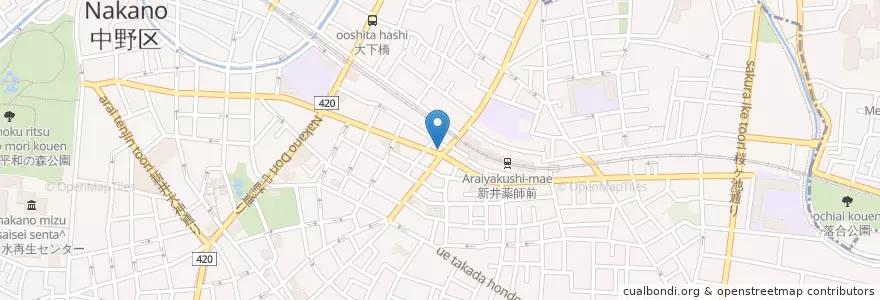 Mapa de ubicacion de あらいやくし薬局 en Japan, Tokio, 中野区.
