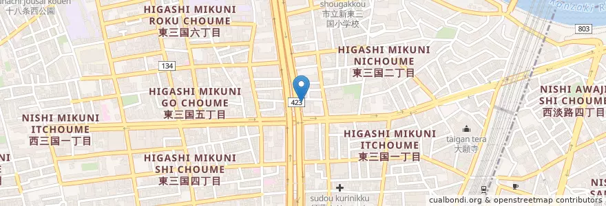Mapa de ubicacion de 今日しかない en Japonya, 大阪府, 大阪市, 淀川区.
