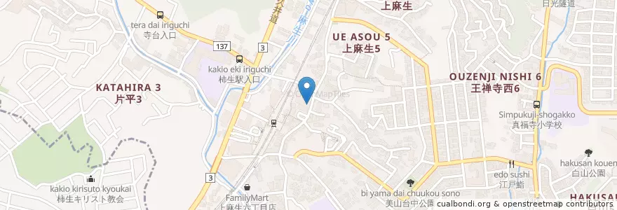 Mapa de ubicacion de RYO+ en 日本, 神奈川県, 川崎市, 麻生区.