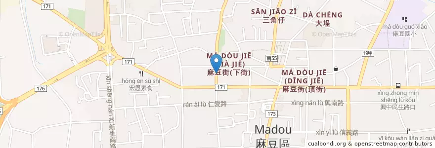 Mapa de ubicacion de 德昌中醫聯合診所 en تايوان, تاينان, 麻豆區.