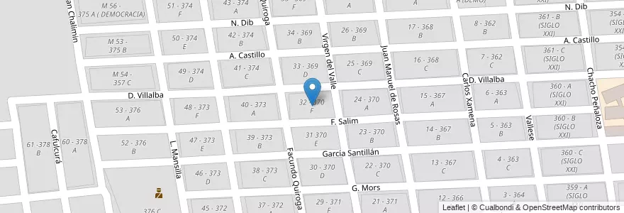 Mapa de ubicacion de 32 - 370 F en アルゼンチン, サルタ州, Capital, Municipio De Salta, Salta.
