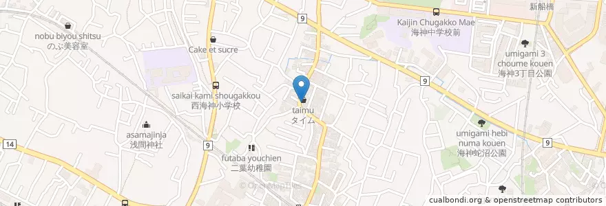 Mapa de ubicacion de カラオケ居酒屋1043 en Japão, 千葉県, 船橋市.