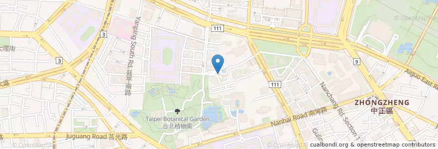 Mapa de ubicacion de 藝文小客廳 en Тайвань, Новый Тайбэй, Тайбэй, 萬華區, 中正區.