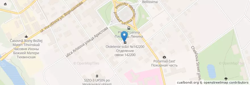 Mapa de ubicacion de Отделение связи №142200 en ロシア, 中央連邦管区, モスクワ州, Городской Округ Серпухов.