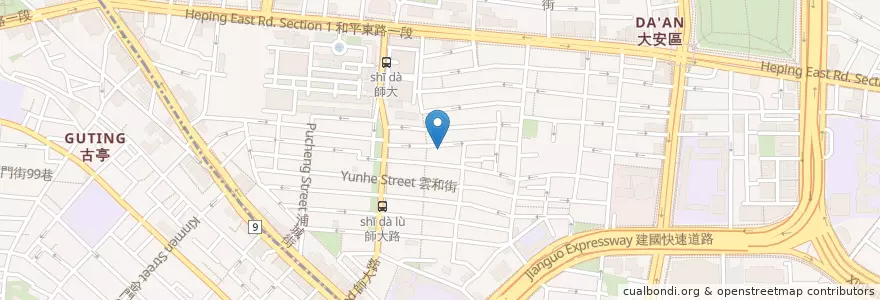 Mapa de ubicacion de 牙買加倉庫 en Taiwán, Nuevo Taipéi, Taipéi, 大安區.